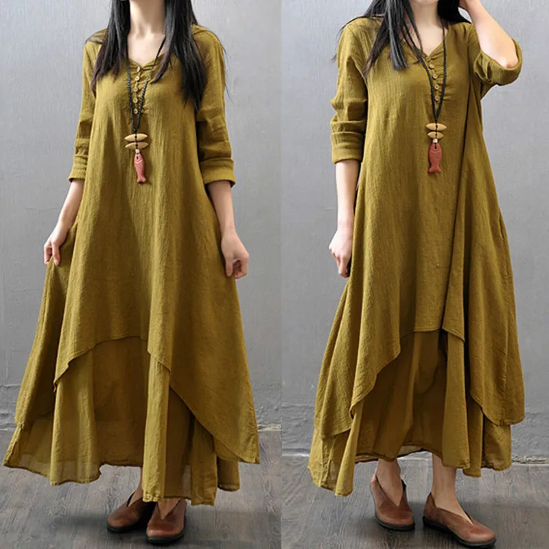 Платье Льняное Длинный Рукав фото 15