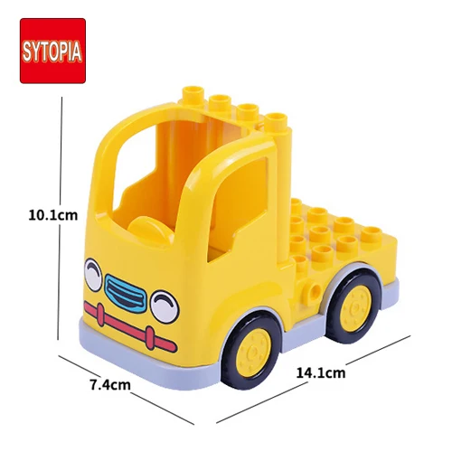 Большой конструктор машина самолет совместим с большими детскими блоками аксессуары части мой создатель грузовик игрушка мальчик девочка детский подарок - Цвет: Yellow trailer car