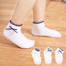 Осень-зима носки для учеников Детские хлопковые детские носки для девочек дезодорант белые спортивные носки подходит для От 2 до 12 лет девушка