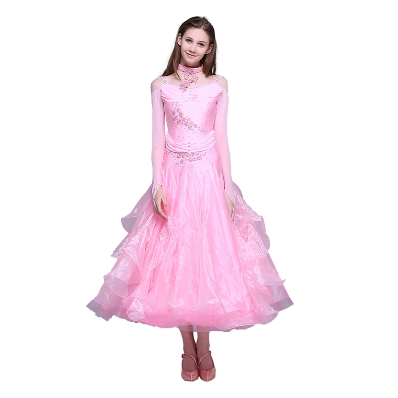 

pink ballroom dance competition dresses fringe standard ballroom dress fringe dancing clothes dance wear ballroom waltz dress