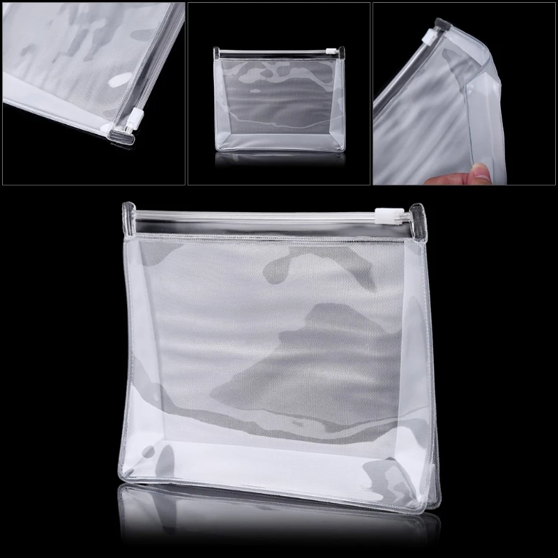 Женская водонепроницаемая прозрачная косметичка из ПВХ, органайзер для макияжа, переносные Прозрачные сумки на молнии, 15x3,5x12 см