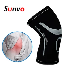 Sunvo, высокая эластичная поддержка колена, уход за фитнесом, бег, Велоспорт, подтяжки, леггинсы, спорт, тренажерный зал, теплые Медицинские Защитные вставки