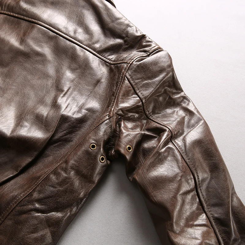 60% OFF Read Description! Asian size good quality coat men's cow leather jacket mens genuine cowhide leather vintage rider jacket M5718