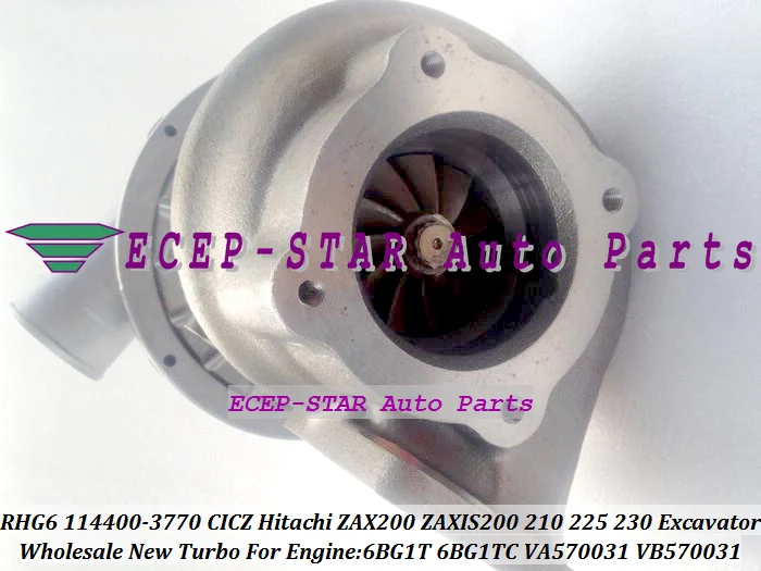 TURBO RHG6 1144003770 114400-3770 VB570031 CICZ Turbocharger For HITACHI ZAXIS 200 210 225 230 ZAX200 EXCAVATOR 6BG1T 6BG1TC  (3)
