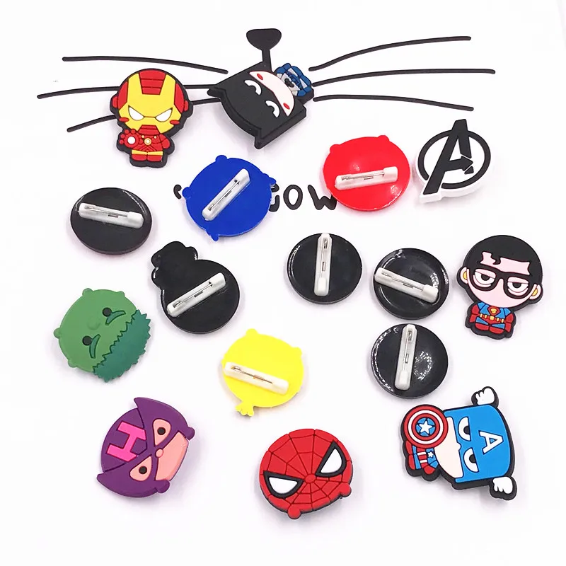

1PCS Iron man Hulk Spider Man Harajuku The avengers Captain America Brooch Badges Pins Clothes Jeans Pins Broach Pinbacks