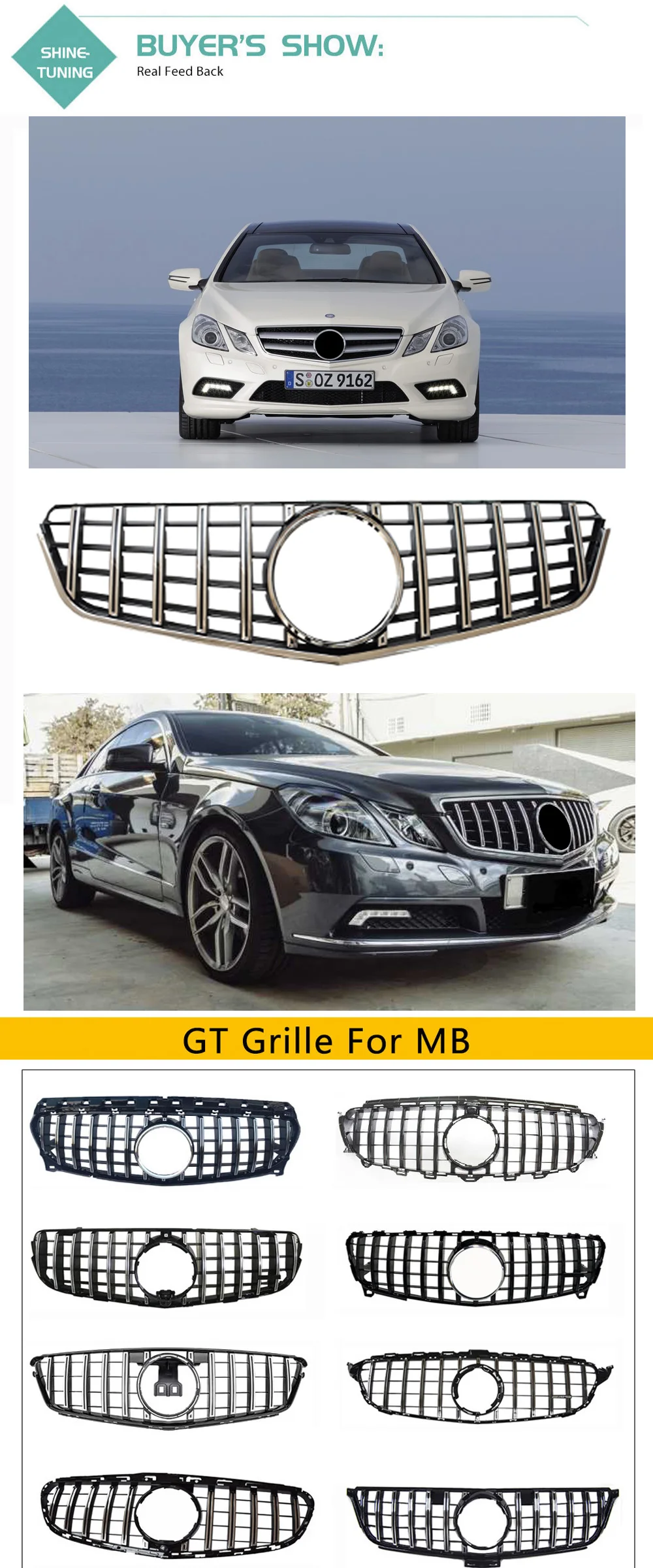 Передняя решетка для mercedes E Class w207 GT R grill prefacelift Передняя решетка для E coupe c207 2010-2013 E200 E260 E300