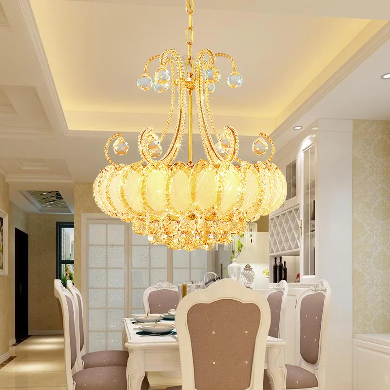  2019 Gold Round Crystal Chandeliers For Living Room Bedroom Kitchen Indoor Lamp luminaria home deco - 32496182763
