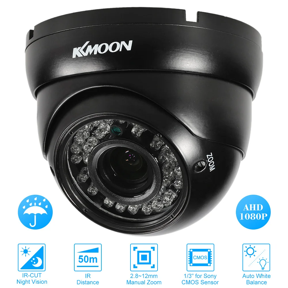 KKmoon 1080P AHD купольная CCTV камера ручной зум с переменным фокусным расстоянием 2.0MP CMOS IR-CUT 36 ИК светодиодов ночного видения наружная камера