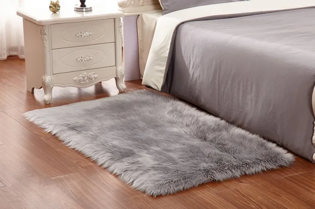 Faux Sheepskin Rug Bedside Wool Carpet Floor Mat Tatami Used Faux Sheepskin Rug Bedside Wool Carpet Floor Mat Tatami Used Carpets Soft Warm Artificial