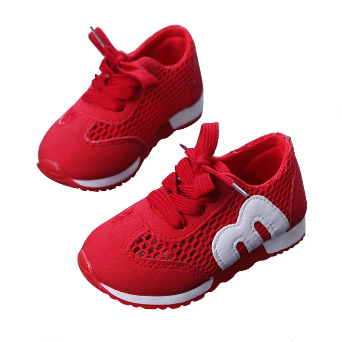 Детская обувь с алфавитом, сетчатая детская обувь для бега, спортивные Нескользящие кроссовки для девочек и мальчиков(Однослойная сетка