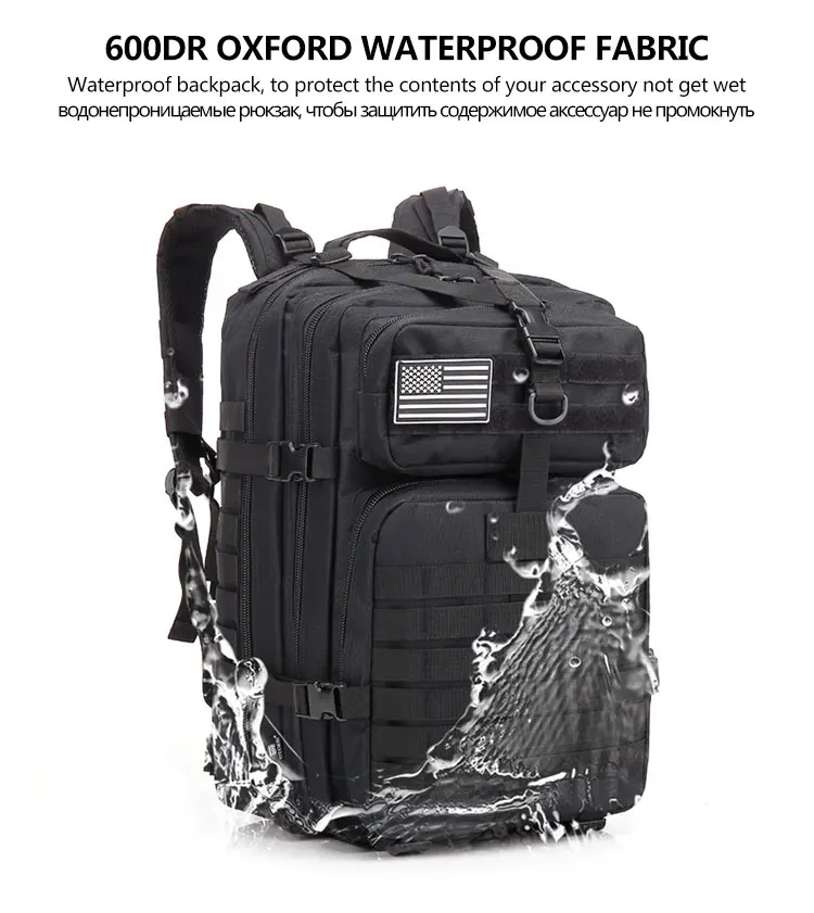 Mochilas à Prova Bolsa de Desporto ao ar Bug para Fora Grande Capacidade Homem Exército Militar Tático Dbug Água Livre Caminhadas Acampamento Caça 3 p 45l 17 45l grande capacidade homem exército militar tático