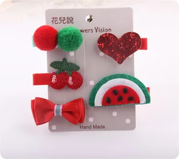 

CUTE 5Pcs/set Hairpin Kids Toddler Baby Girl Hair Clip Bow Flower Mini Barrettes Star