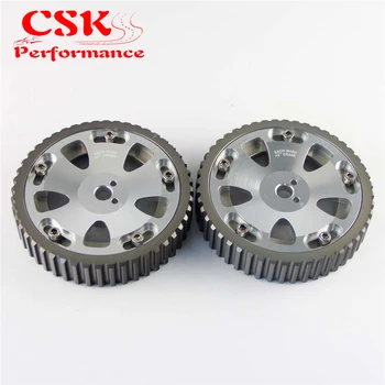 

2 Pcs Cam Gear Pulley Kit Fits For 92-06 Mitsubishi Lancer EVO 1-9 ECLIPSE DSM 4G63 Blue/Red/Gray/Silver