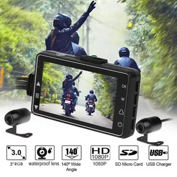 

3 Inch Motorcycle Dash Cam Dual Lens Driving Recorder Front+Rear View HD Video Recorder Motorcycle DVR Camera G-sensor