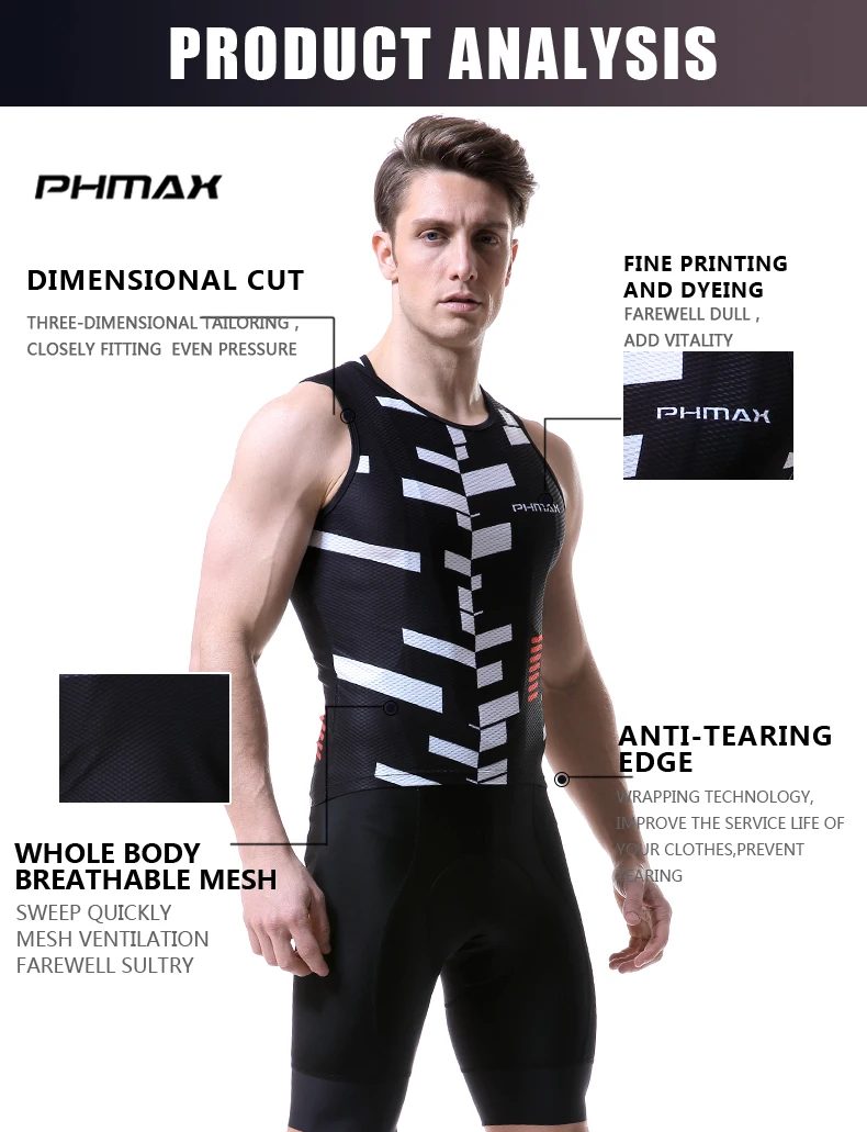 PHMAX суперлегкие циклические базовые слои сетка для волос Велосипедное нижнее белье жилет велосипедная одежда воздухопроницаемая велосипедная Джерси для мужчин