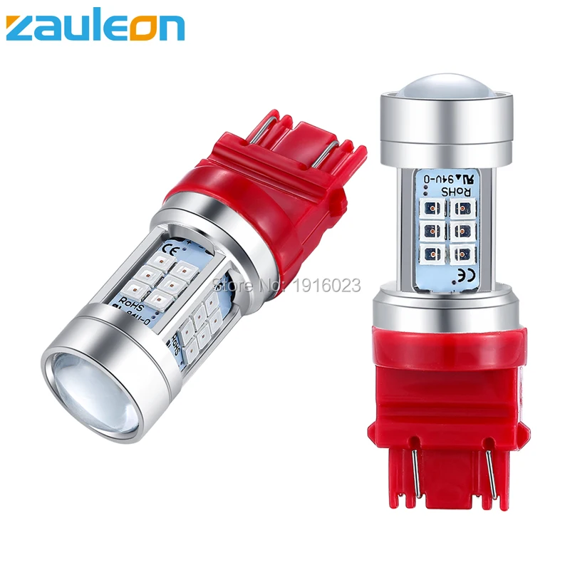 Zauleon 2 шт. Автомобильный светодиодный фонарь T25 3157 P27/7 Вт красный задний светильник