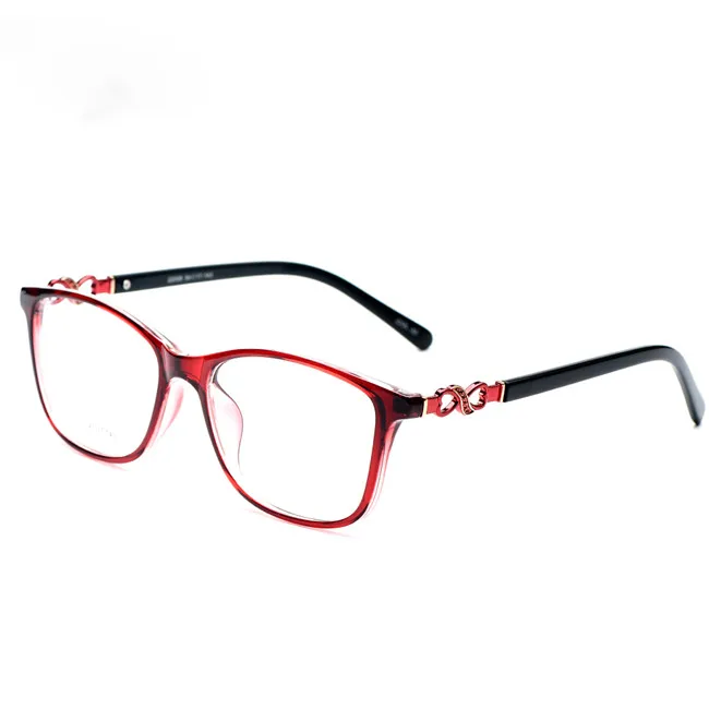 Ацетат TR90 женские очки полный обод Кристалл оптическая оправа рецепт простые прозрачные элегантные очки 22059 черепаха - Цвет оправы: Wine Red