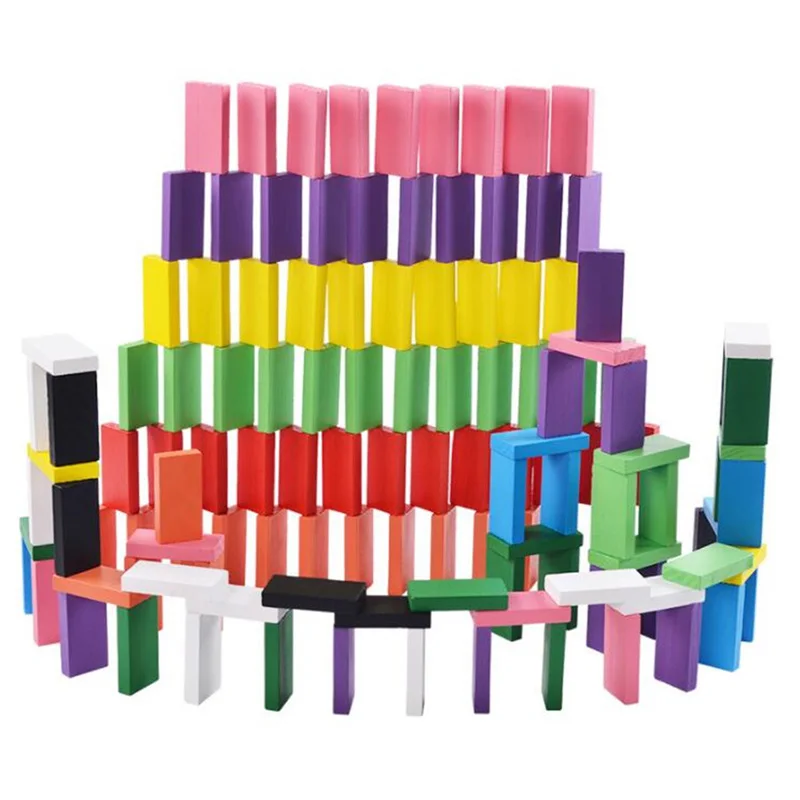 120 шт./компл. Детские Цвет сортировать Радуга Дерево Domino блоки для раннего развития детей деревянные игрушки для детей Рождественский подарок