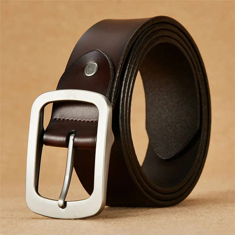 

WESTERN AUSPICIOUS Men Belts With Quality Alloy Buckle Cowskin Leather Male Cinture Length 105-125CM Cinturones Hombre