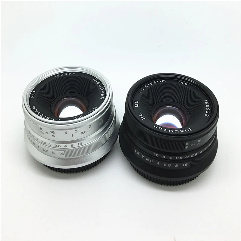 Черный/серебристый 25 мм f/1.8 HD MC Широкий формат ручная фокусировка объектива для Sony NEX E-Mount камера A7 a7rii a7sii A6500 a6300 a6000 NEX-7