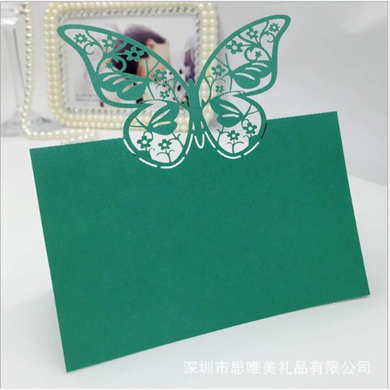 50pcs Laser Cut Butterfly Shaped Table Name Place Cards Chic Favor Message Setting Name Card Wedding Birthday Party Supplies