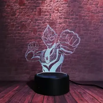 

Luminous Ultraman Japan Figma 3D Illusion Led Lamp 7 Colors Changing Nightlight Flashing Ultraman Anime Figure Model Toys