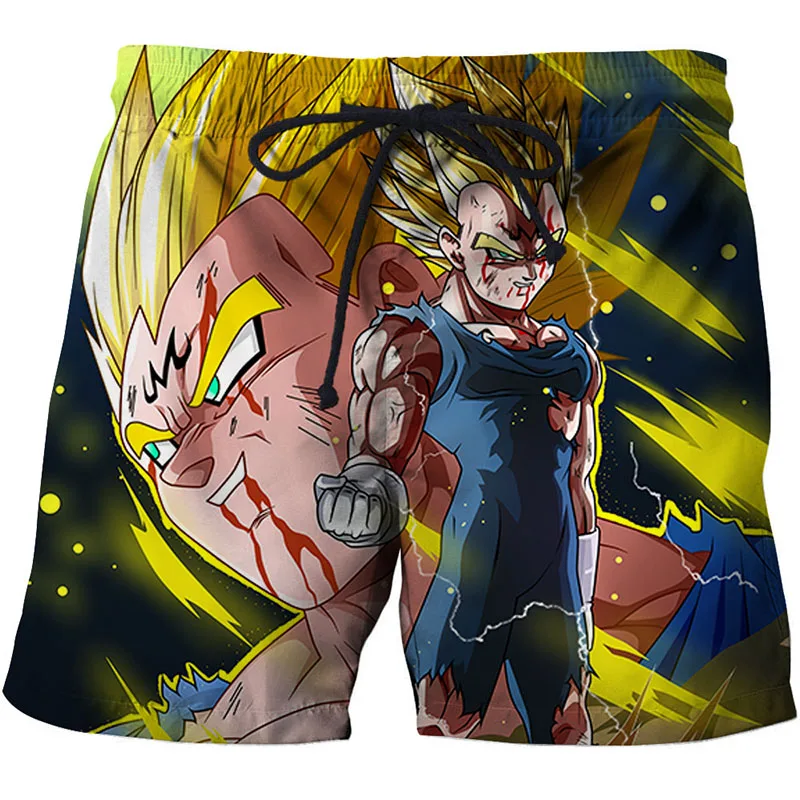 Мужские пляжные шорты Vegeta японского аниме, драконий жемчуг, летние спортивные шорты с 3D принтом, супер sai yan, шорты для серфинга, плавки, короткие штаны - Цвет: AFSTK1314