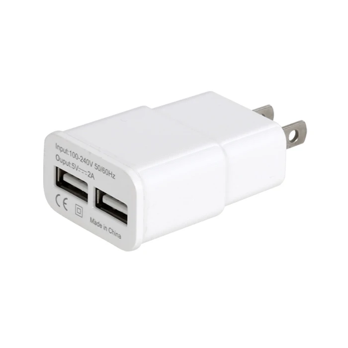 Зарядное устройство с 2 портами USB и вилкой Стандарта США/ЕС 5 в постоянного тока