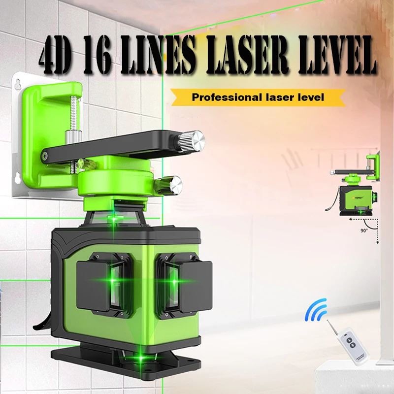 XEAST 16 line 4D laser level 360 Vertical And Horizontal Laser Level Self-leveling Cross Line 4D Green Laser Level with outdoor