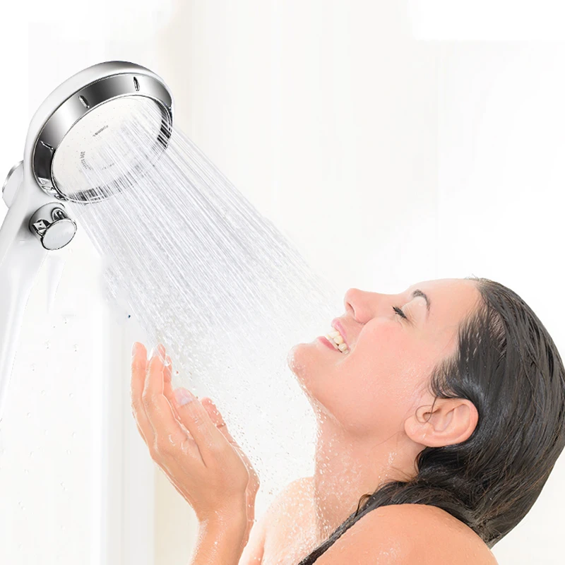 

New Replacement saving Water SPA shower head with stop button 3 Modes adjustable high pressure shower head