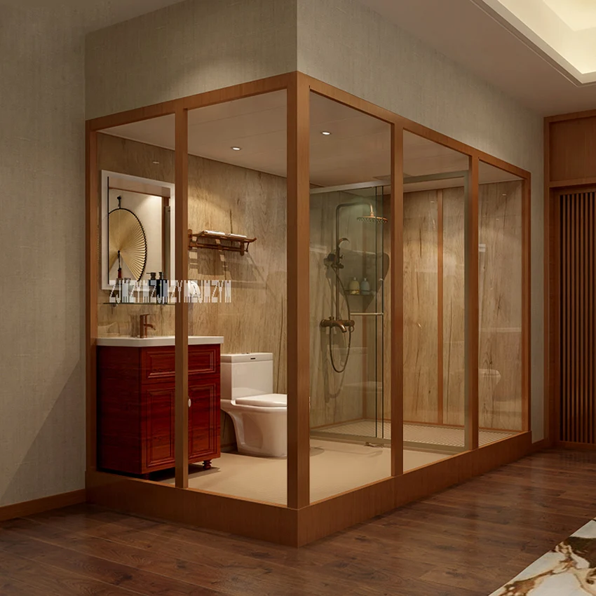 Zb1725 Бытовая ванная душевая комната, интегрированные душевые кабины, домашние душевые кабины из закаленного стекла с туалетом 220 В(1,7*2,5 м