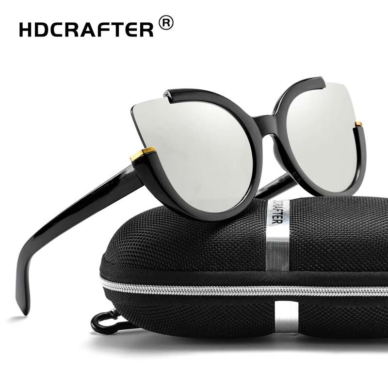 

HDCRAFTER Vintage Cat Eye Sunglasses Ladies Fashionable Driving Sun Glasses For Women UV400 lens gafas de sol