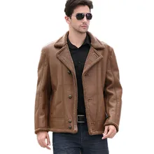 Высококачественная куртка из искусственной овечьей кожи, Мужское пальто размера плюс, мужская кожаная куртка, повседневная мужская зимняя кожаная куртка sfyy201