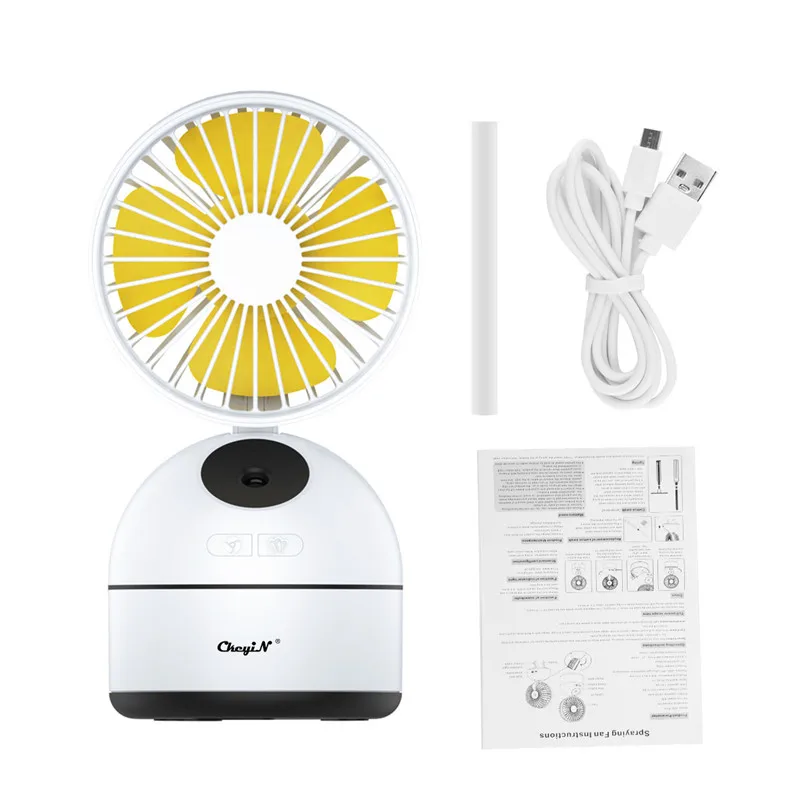 

2 In 1 Handheld Fan Air Humidifier 200ML USB Aroma Essential Oil Diffuser Mini Fan Cooler 3 Speed Air Fans Cooling Mist Spary