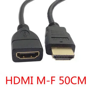 

10pcs/lot Cablecc 50cm HDTV HDMI A Type Male to HDMI Female Extension Cable Gold Connector