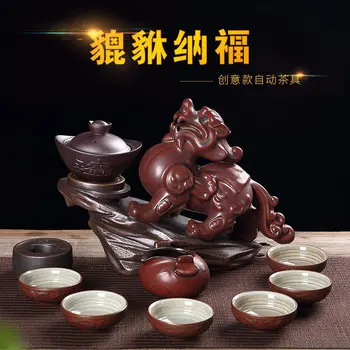

Free Shipping High Grade Automatic Kung Fu tea set Creative Rough Pottery tea ceremony Tea Ritual Gift Factory Direct Sale