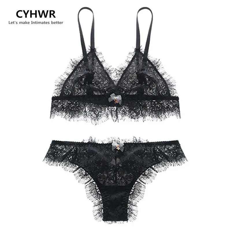 CYHWR New Eyelash lace thin t pants in breathable non-steel ring sexy sexy half bra set lingerie CYHWR New Eyelash lace thin t pants in breathable non-steel ring sexy sexy half bra set lingerie
