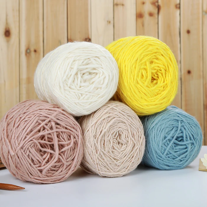 

4 pcs 50g/pcs Natural Soft Thick Merino Wool Yarn Luxury Weave Thread Crochet Yarn For Scarf Sweater Fancy Yarns For Knitting