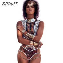 Бандажный Цельный купальник, Африканский принт, купальный костюм, женский купальник, племенная пляжная одежда, тотем, монокини, Maillot De Bain Une piece