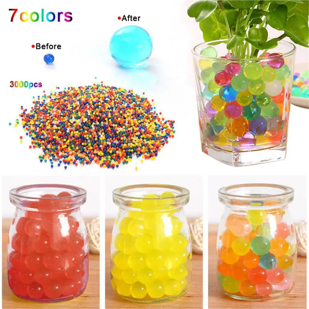 

3000pcs/pack Colored Soft Crystal Water Paintball Bullets Water Beads Grow Balls Balcony Table Clear Vase Decoration