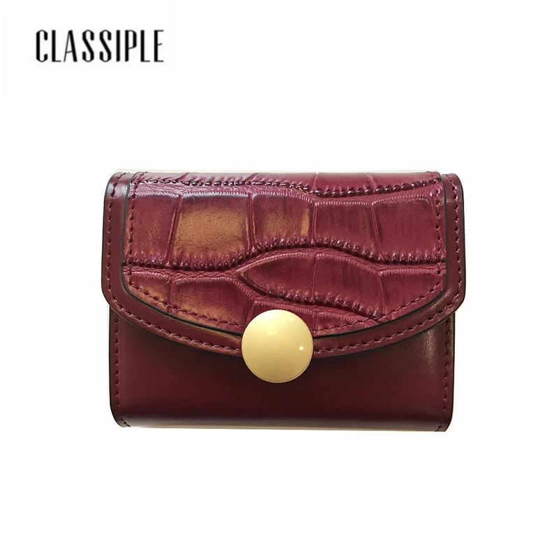 

Women Wallet Female 100% Genuine Leather Green Hot Sale Wallet Card Holder Short Wallet Women Short Girl Buckle Wallets Ladies