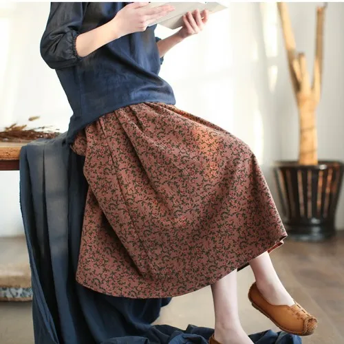 

Gentle romantic Small floral flowers print Pleated skirt saia mori girl 2018 New