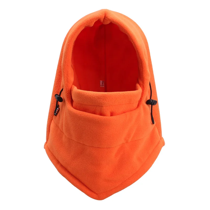 Orange Теплая Флисовая Балаклава, лыжная шапка с капюшоном, велосипедная штормовка, маска для лица, НОВАЯ шапка, теплая зимняя флисовая мотоциклетная шапка - Цвет: Orange