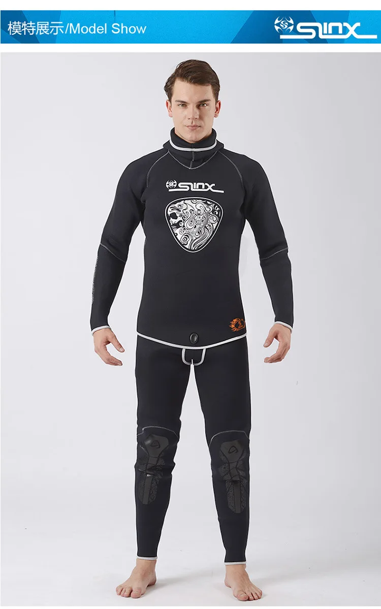 5 мм из двух частей водолазный костюм с длинным рукавом Полный Средства ухода за кожей тепло для загара Surf Мокрые одежды спорта людей с