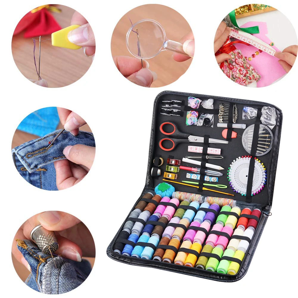 183cs/Set Sewing Kit Accessories Travelling Quilting Stitching Embroidery  Sewing Needle Craft Sewing Kits with Case Mom Gift - AliExpress