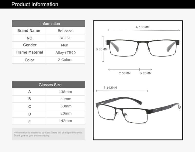 Bellcaca очки для чтения, мужские диоптрийные дальнозоркие очки, очки по рецепту, мужские+ 1,0+ 1,5+ 2,0+ 2,5+ 3,0+ 3,5+ 4,0 BC251