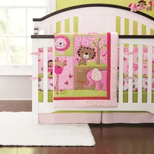 Промо-акция! Детские комплекты для кроватки с вышивкой, 7 шт., белье для детской кроватки, хлопковый комплект для кроватки, в комплект входит(бамперы+ пододеяльник+ покрывало+ юбка для кровати