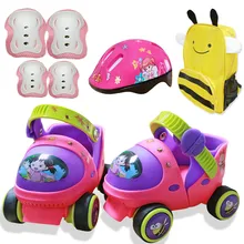 Роликовые коньки для детей на начальном уровне с защитой от кнопки и свободным скольжением