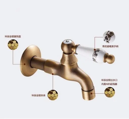 Высокое качество Анти Латунь готовая садовый Керамический ручка крана стиральная машина открытый кран для сада H7107