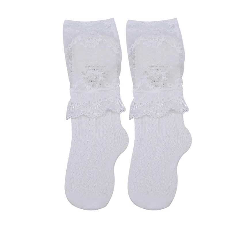 1 пара кружевных носков до колена для девочек, красивые длинные носки в стиле принцессы для малышей, летние носки для девочек, платья для